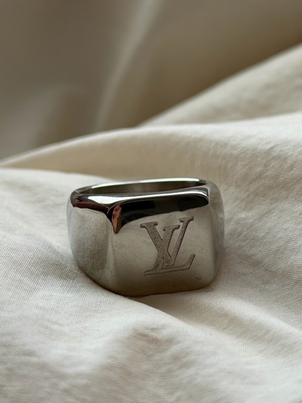 Silver LV Ring